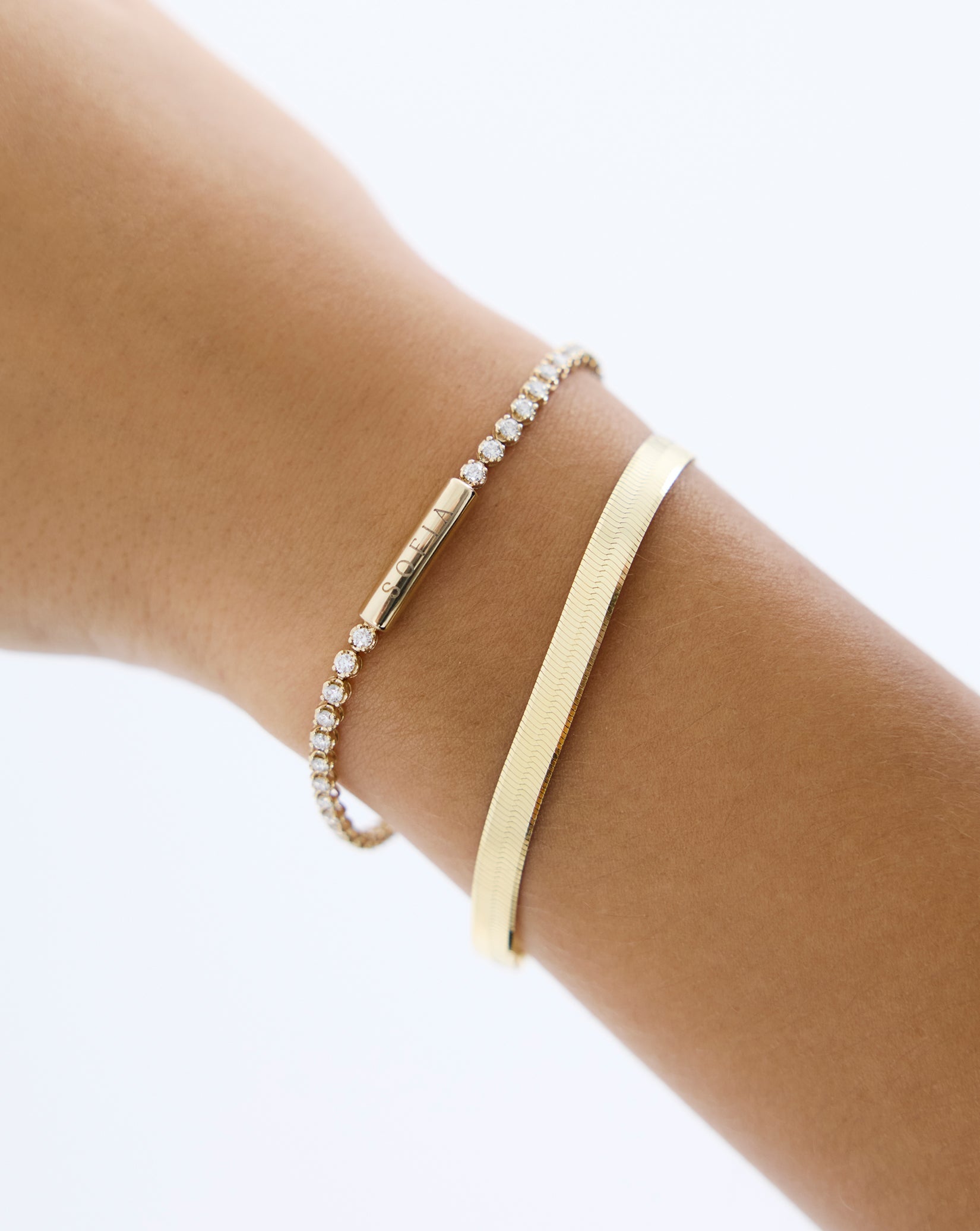 Engravable Lab Diamond Tennis Bracelet