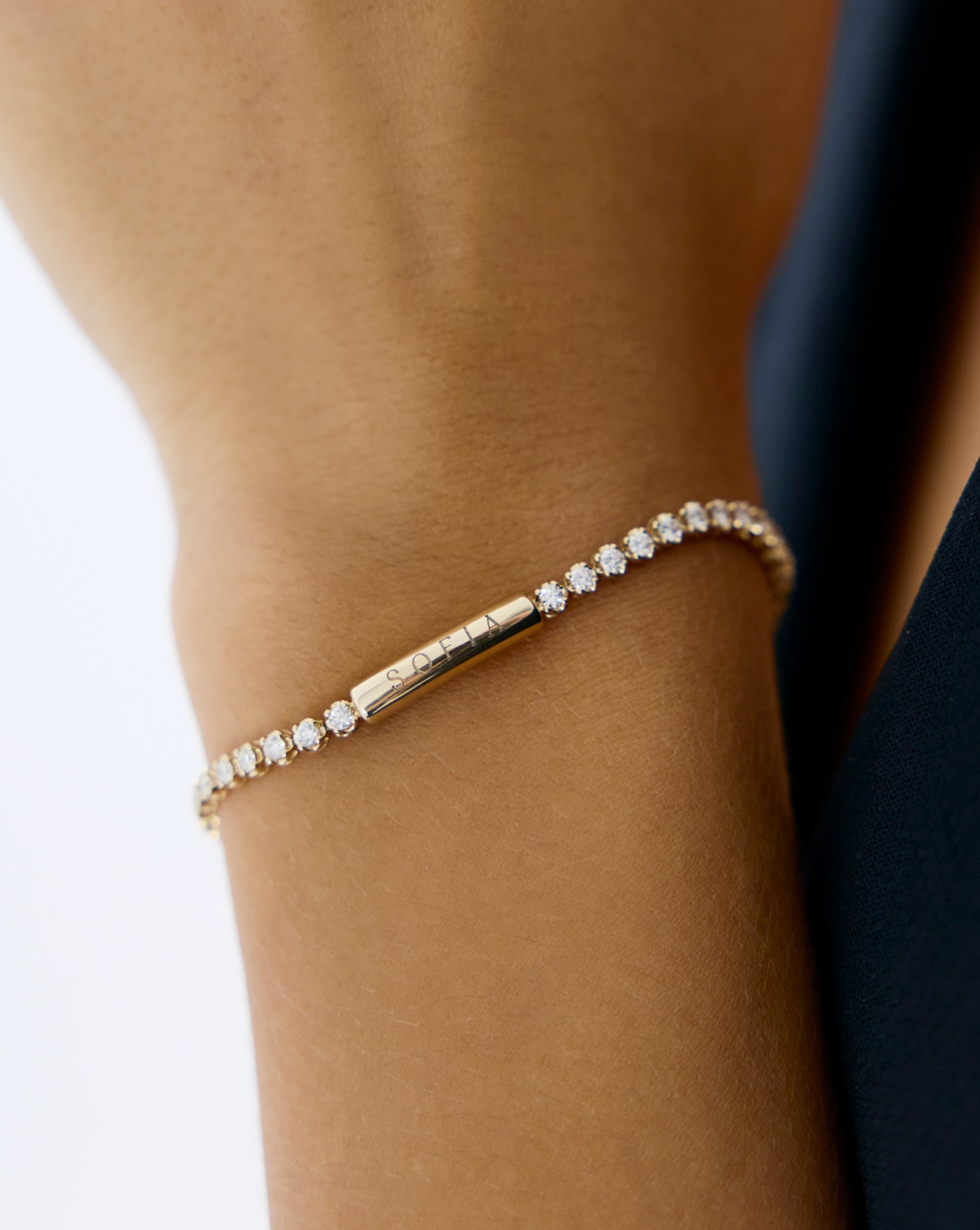 Engravable Lab Diamond Tennis Bracelet