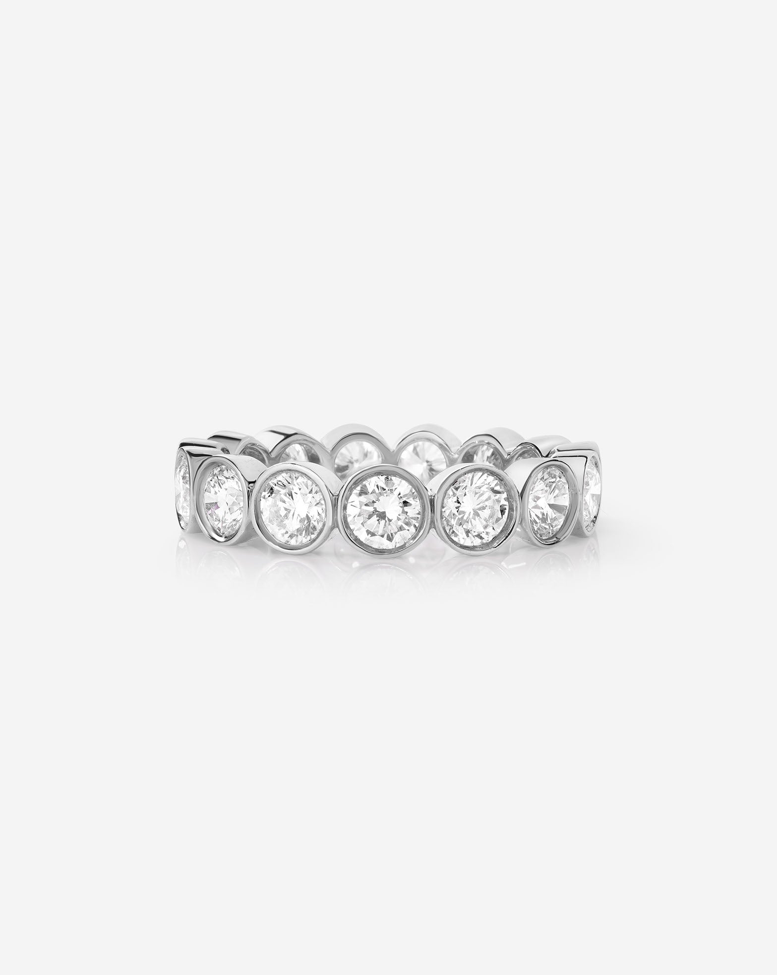 Lab Diamond Round Bezel Eternity Band