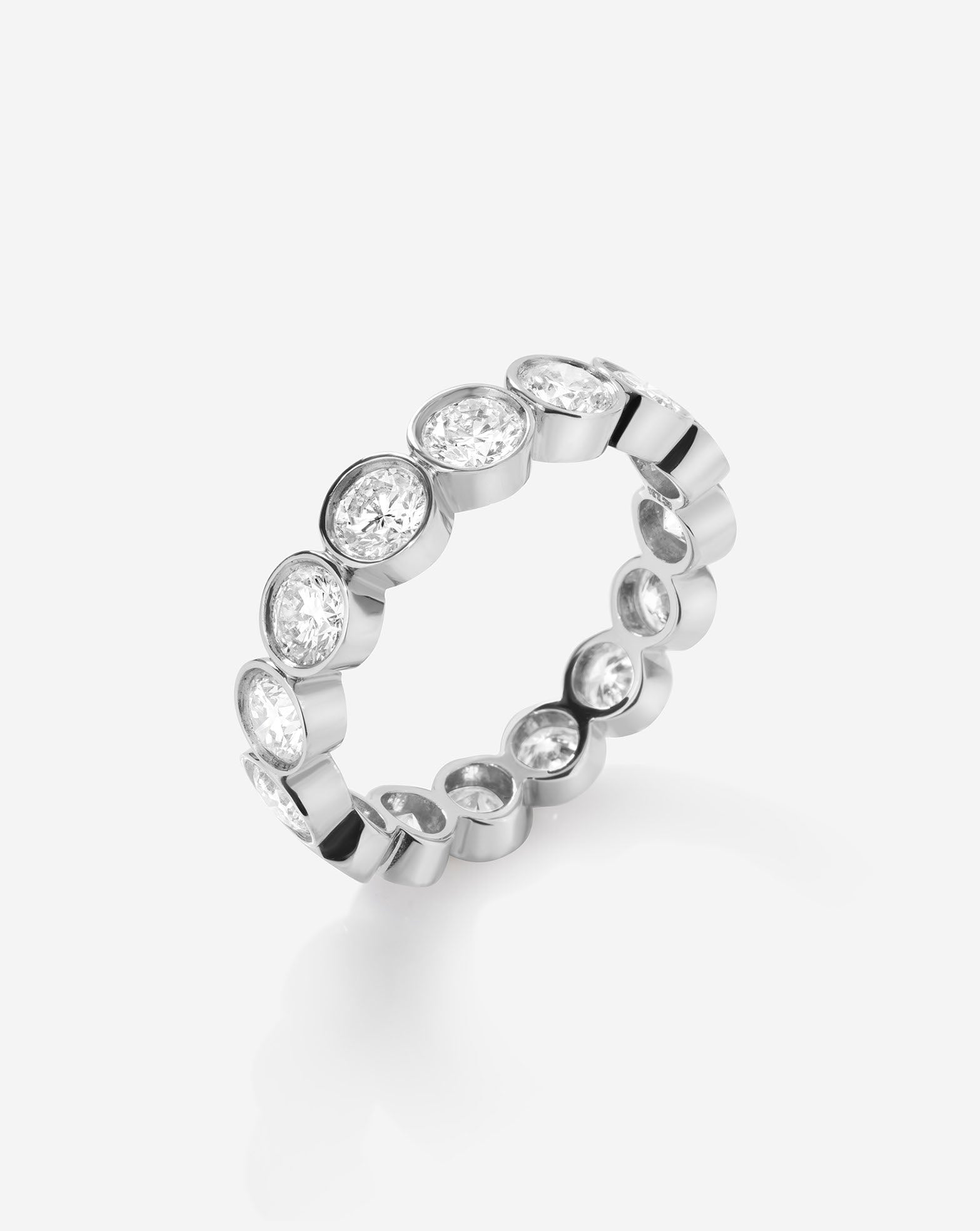 Lab Diamond Round Bezel Eternity Band