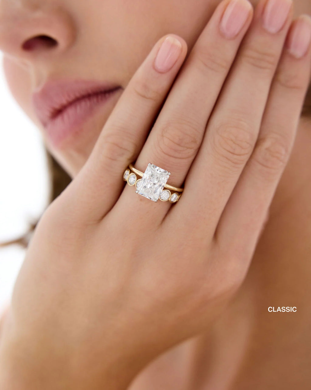 Lab Diamond Round Bezel Eternity Band