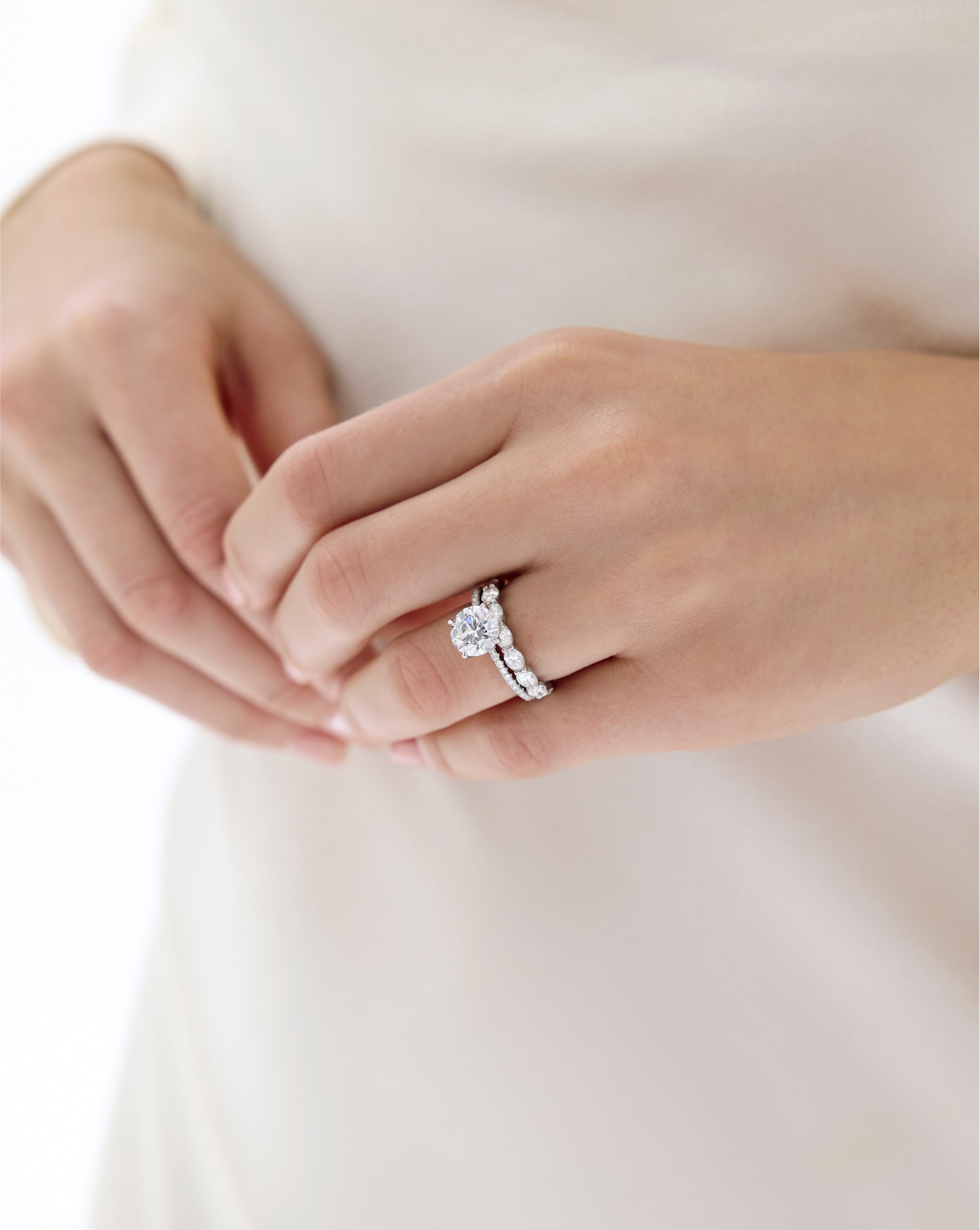 Sideways Oval Diamond Eternity Band