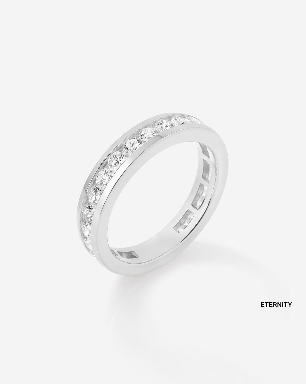 Round Lab Diamond Channel Set Eternity Band