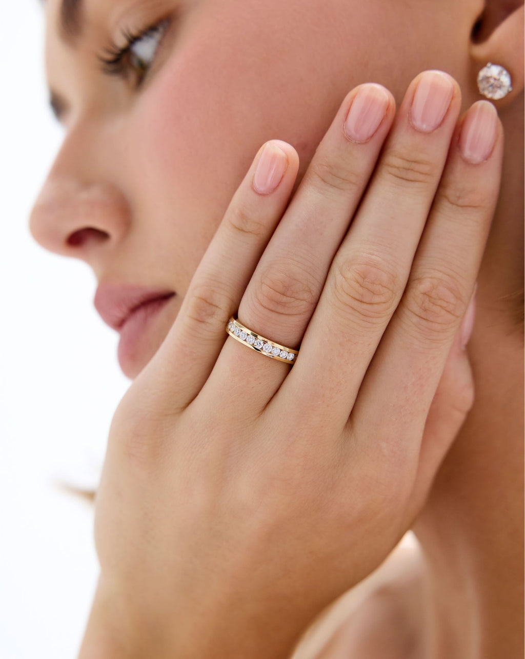 Round Diamond Channel Set Half Band