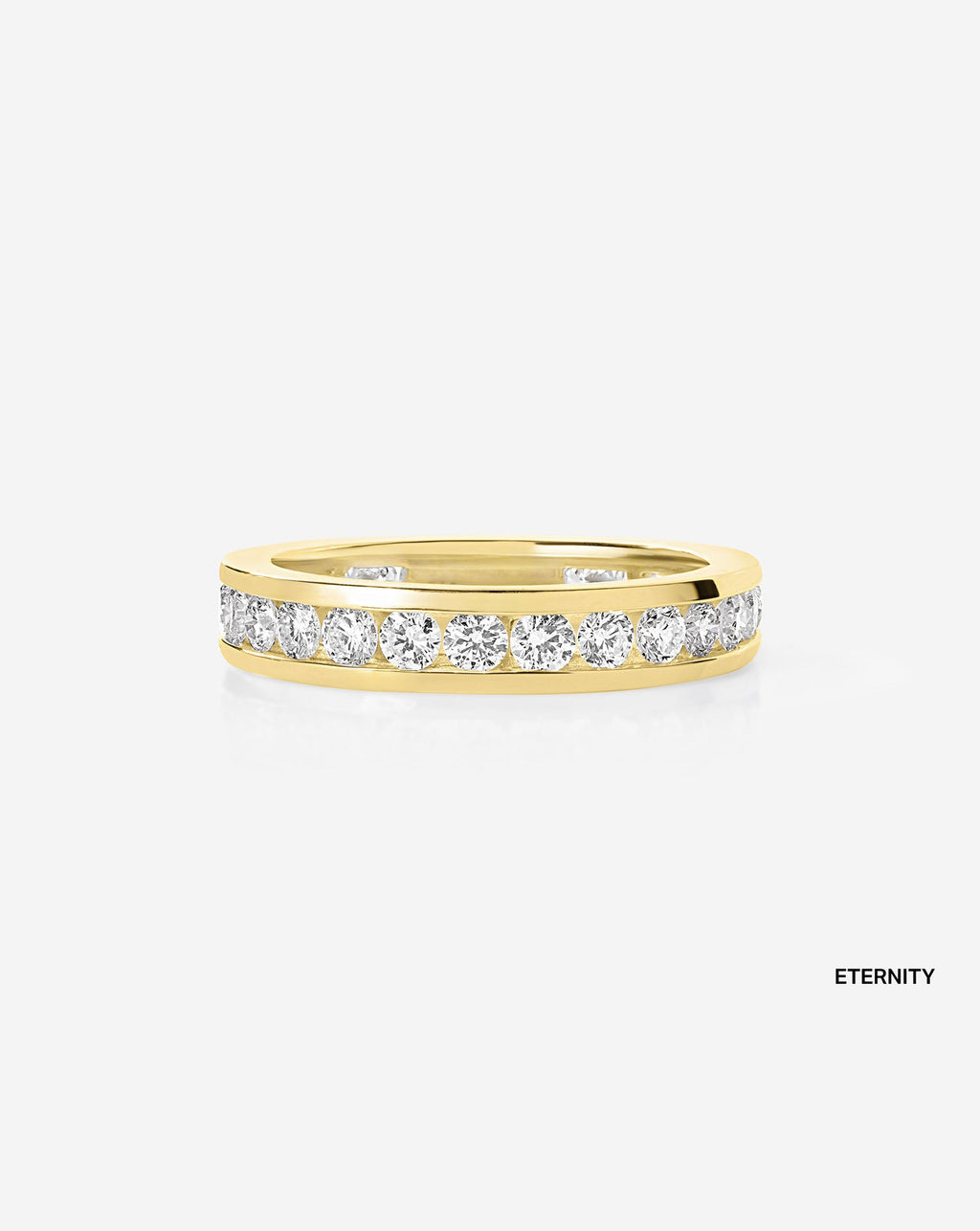 Round Lab Diamond Channel Set Eternity Band
