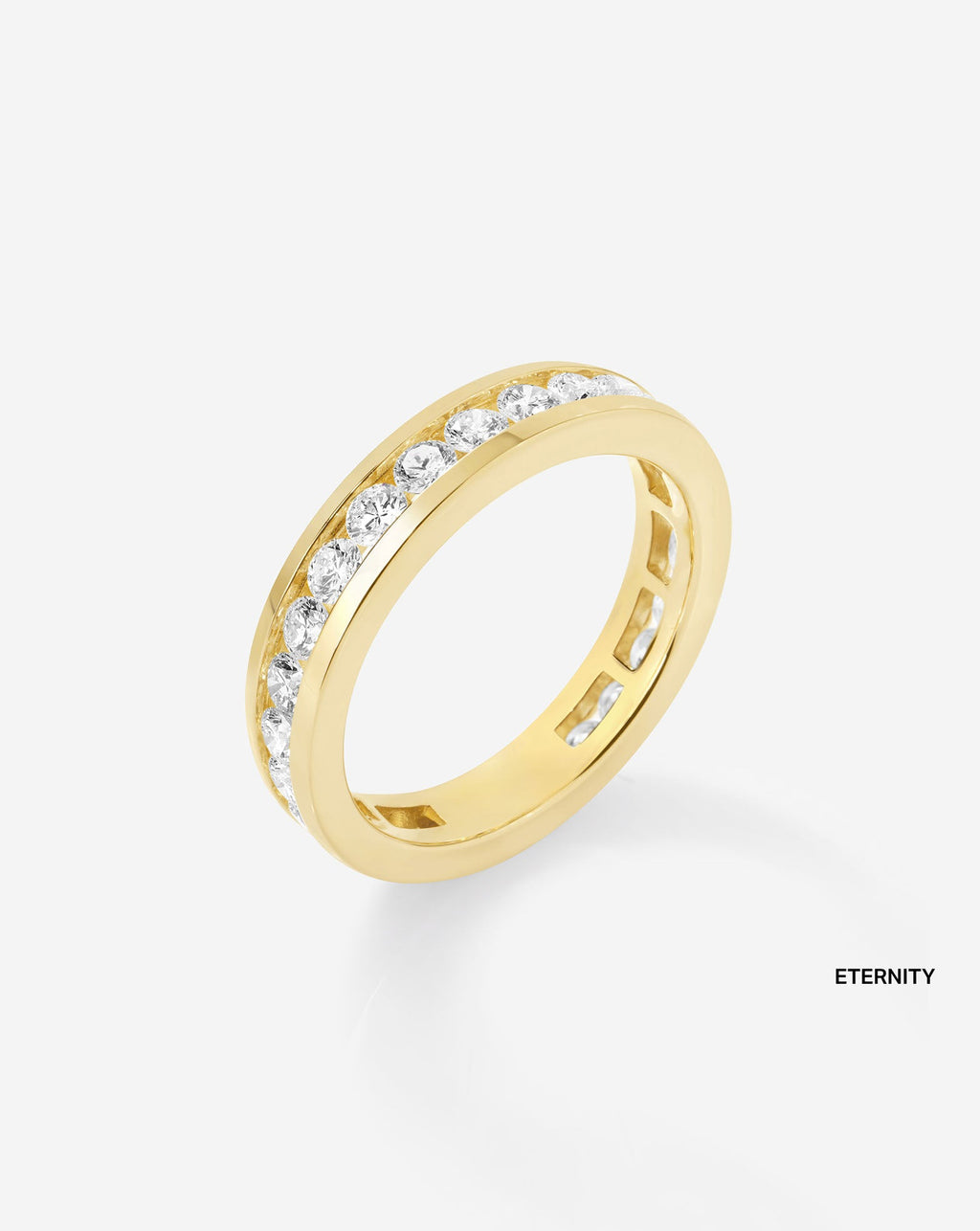 Round Lab Diamond Channel Set Eternity Band