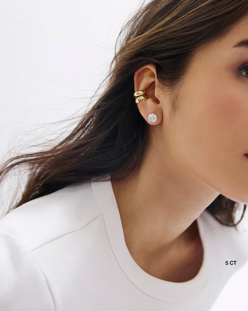 Round Lab Diamond Studs