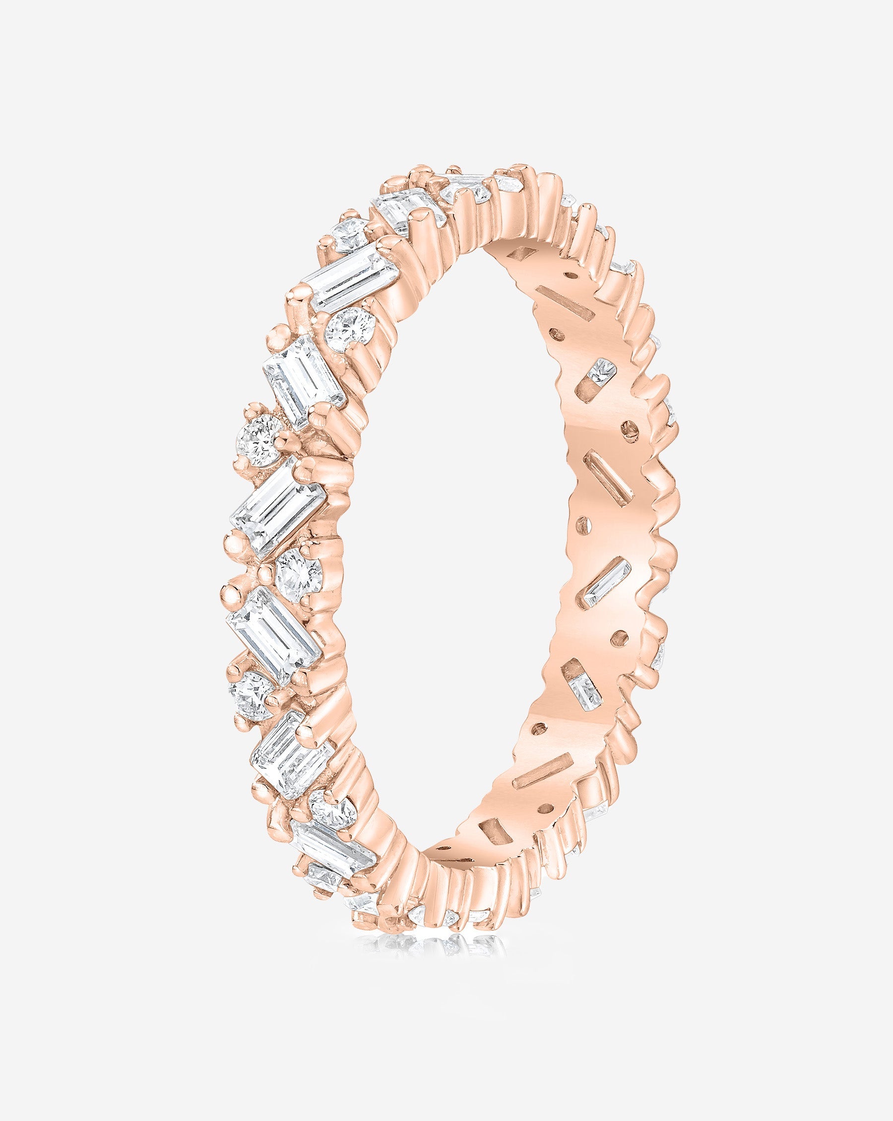 Lab Diamond Baguette Cluster Eternity Band