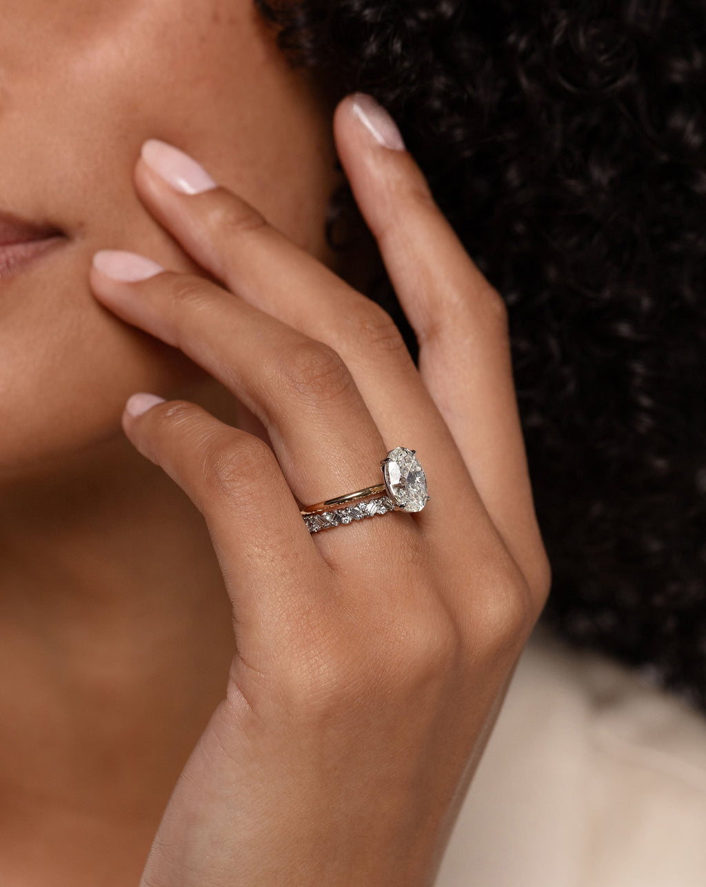 Lab Diamond Baguette Cluster Eternity Band