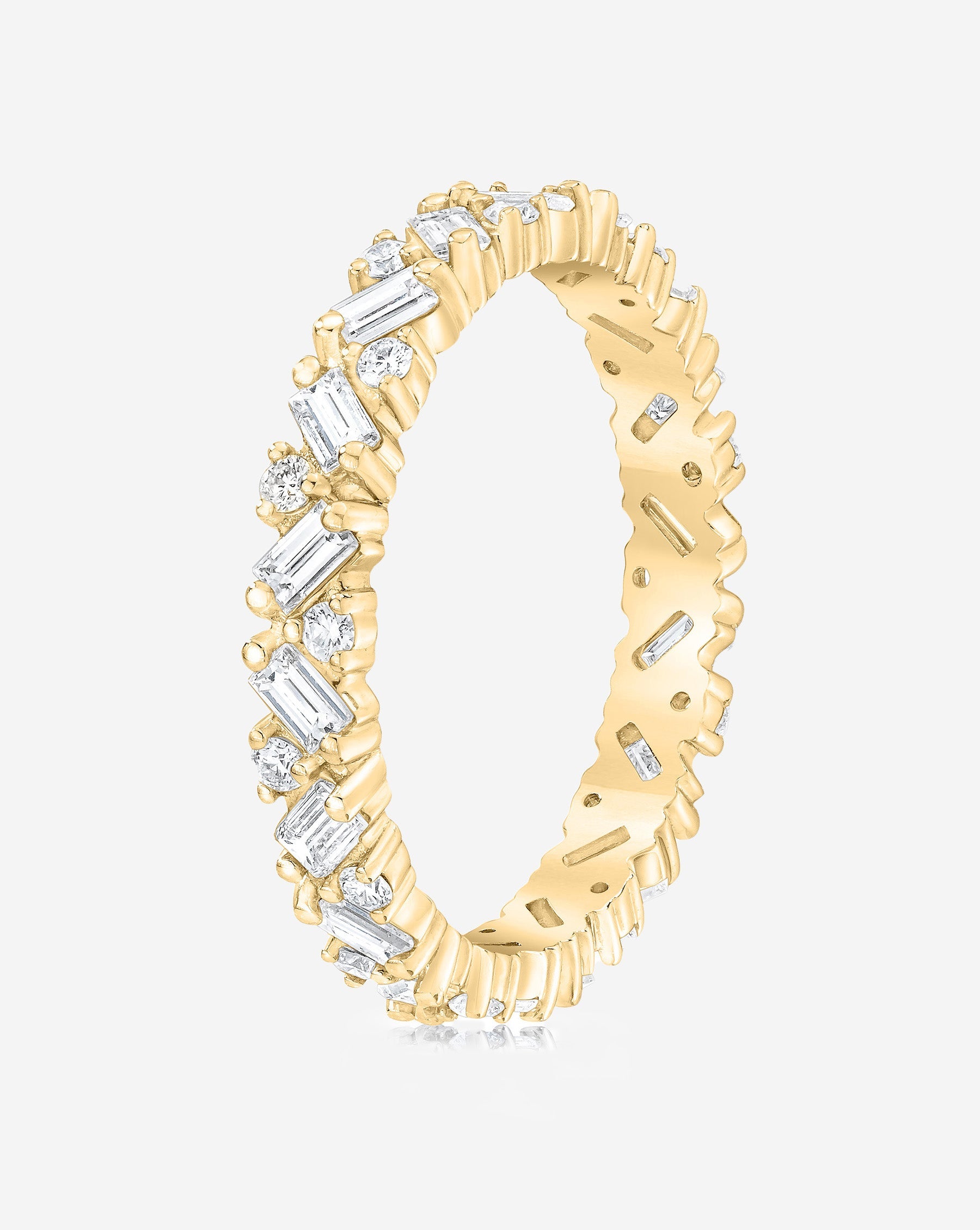 Lab Diamond Baguette Cluster Eternity Band