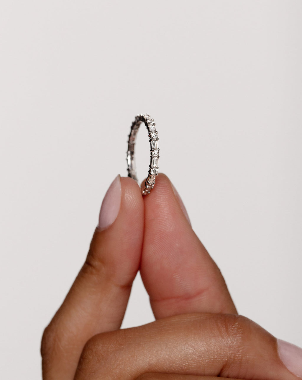 Lab Diamond Baguette + Round Eternity Band