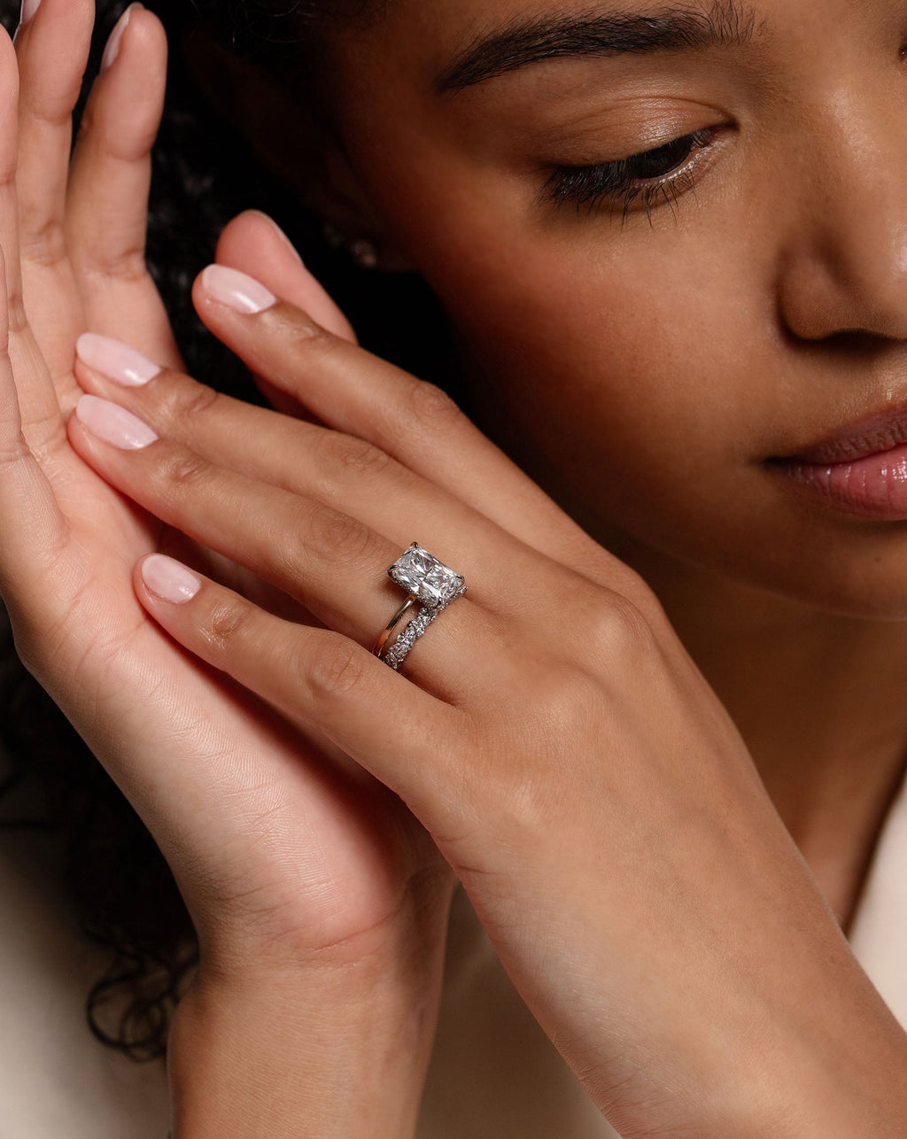 Lab Diamond Marquise Cluster Eternity Band