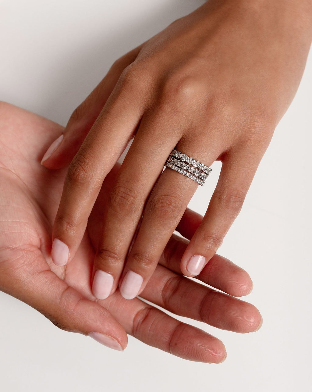 Lab Diamond Marquise Cluster Eternity Band