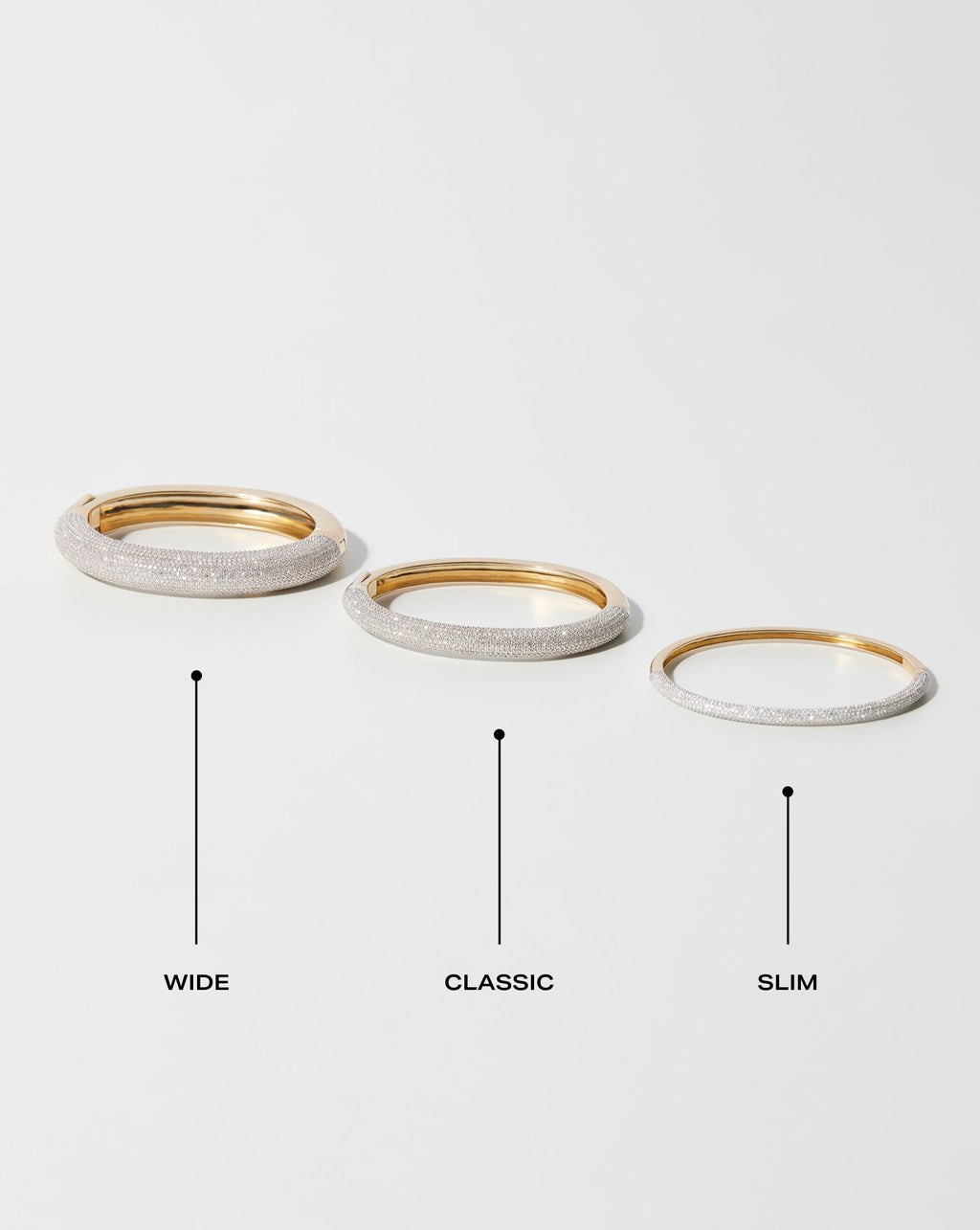 Pavé Diamond Stackable Gold Cloud Bangle
