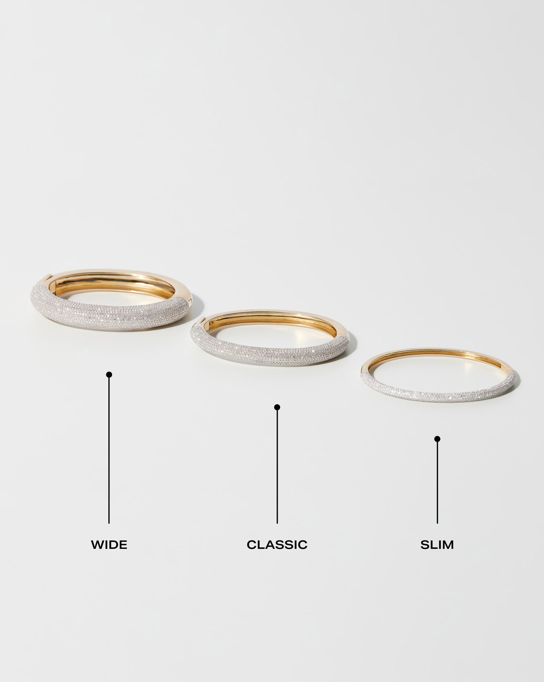 Pavé Diamond Stackable Gold Cloud Bangle