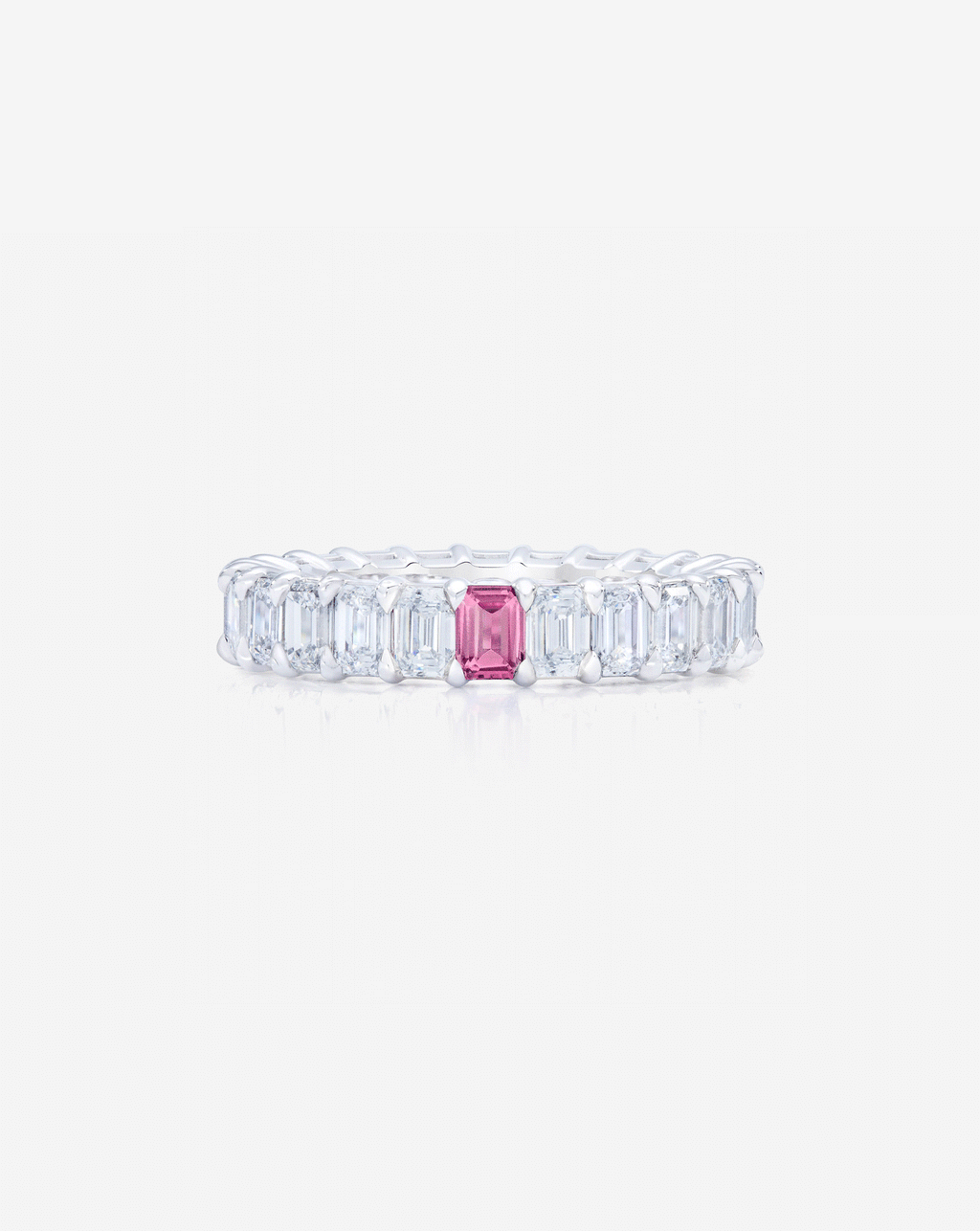 Emerald Lab Diamond and Birthstone Eternity Band