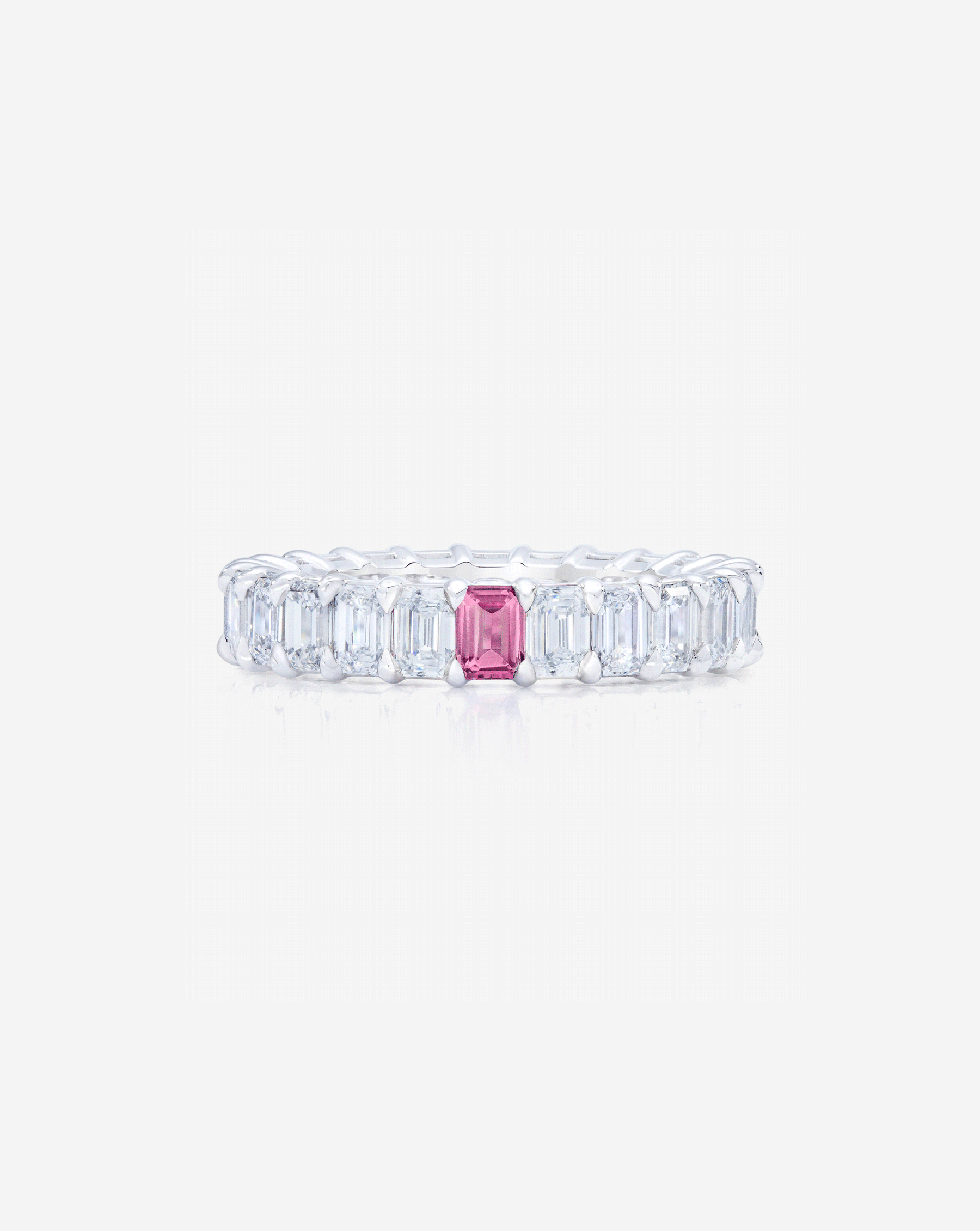Emerald Lab Diamond and Birthstone Eternity Band
