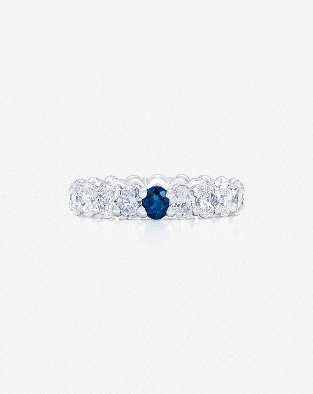 Oval Diamond and Birthstone Eternity Band