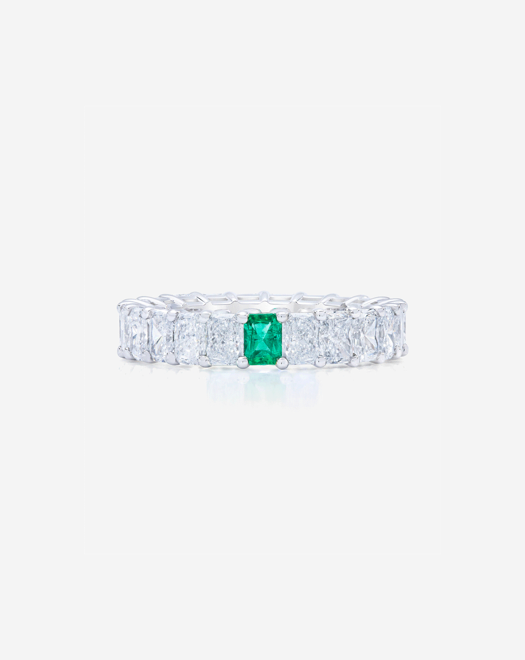Radiant Lab Diamond and Birthstone Eternity Band
