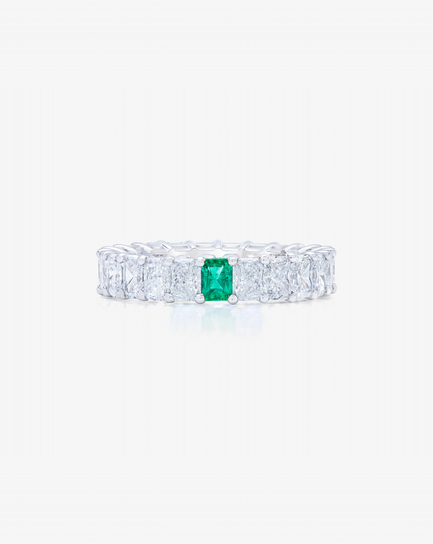 Radiant Lab Diamond and Birthstone Eternity Band