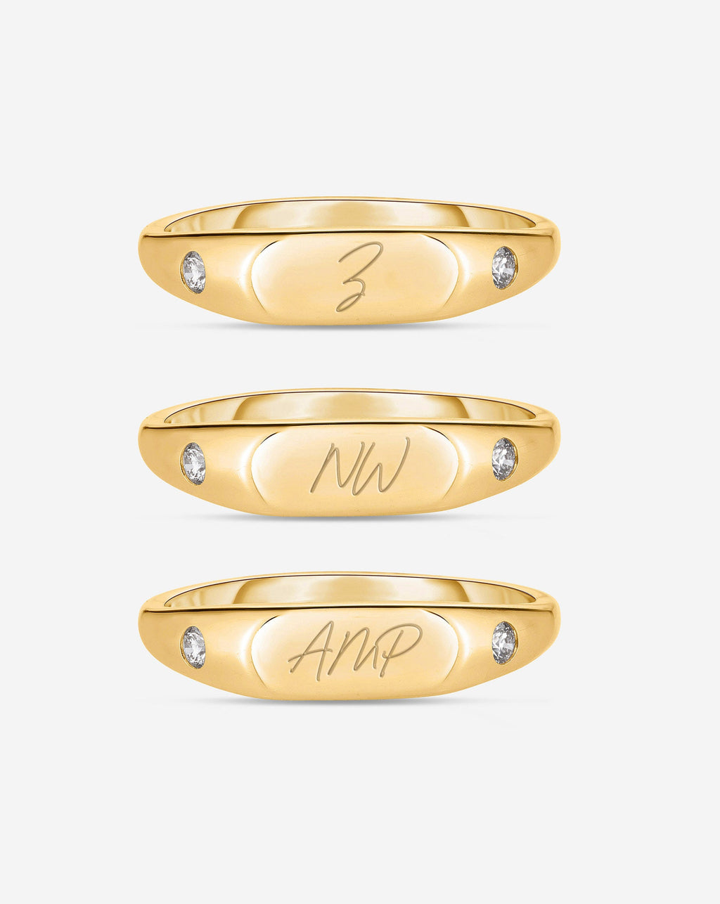 Duo Diamond Signet Ring