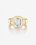 3.03 Emerald Lab Diamond in Trinity Bezel