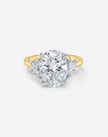 3.32 Cushion Lab Diamond in Whisper Thin® Three Stone with Trapezoids