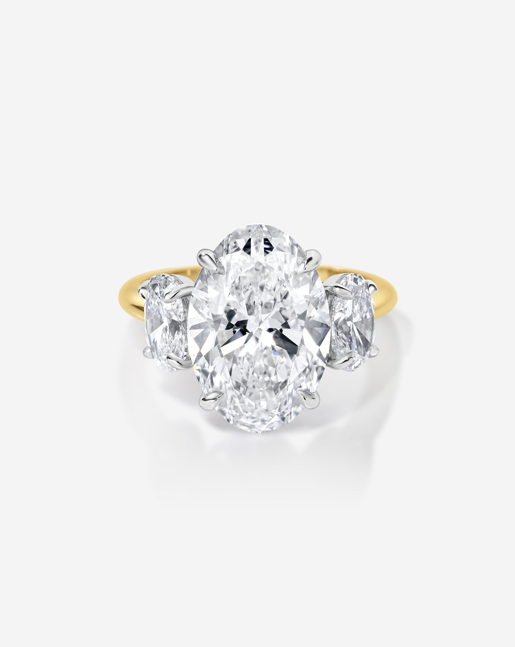 4.00 Oval Lab Diamond in Whisper Thin® Three Stone with Ovals