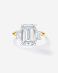 5.02 Emerald Natural Diamond in Whisper Thin® Three Stone With Trapezoids