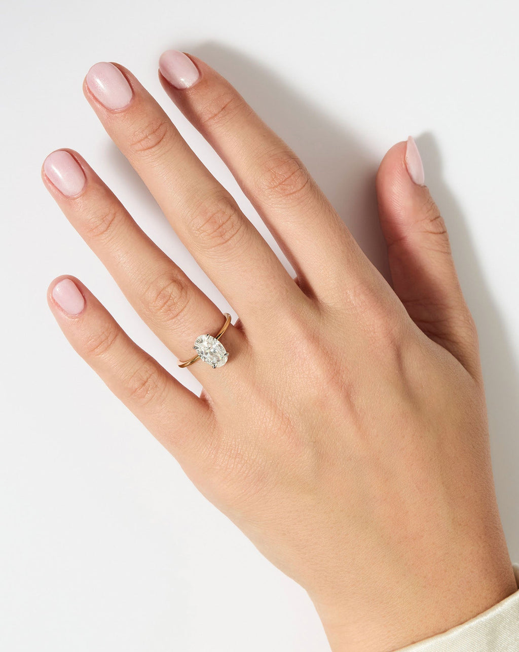 2.13 Oval Lab Diamond in Whisper Thin® Hidden Halo