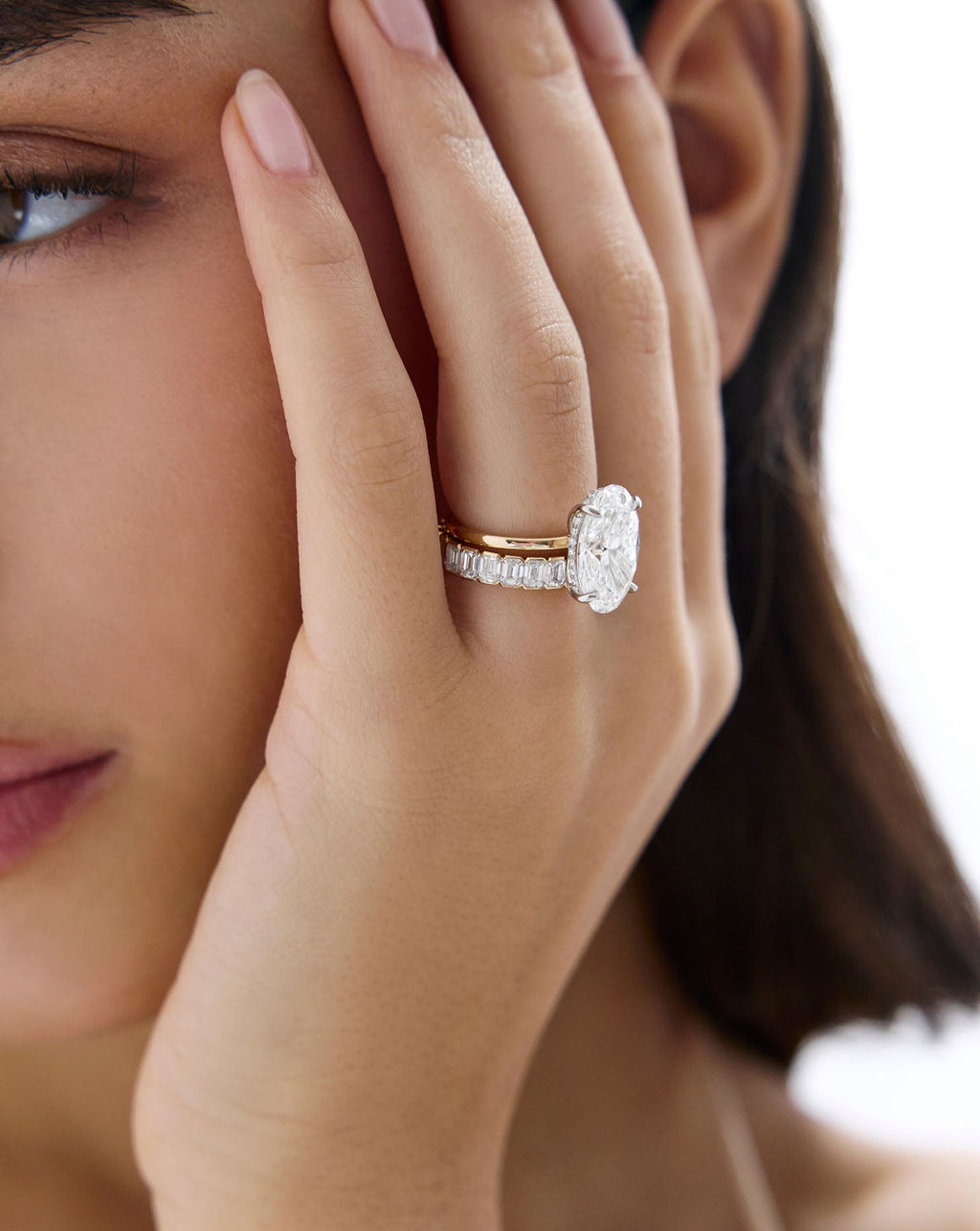 2.13 Oval Lab Diamond in Whisper Thin® Hidden Halo
