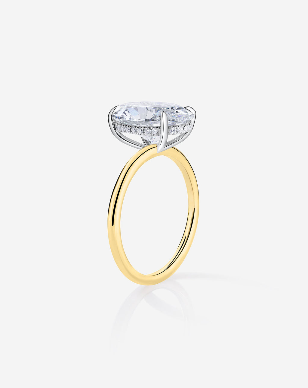 4.52 Oval Lab Diamond in Whisper Thin® Hidden Halo