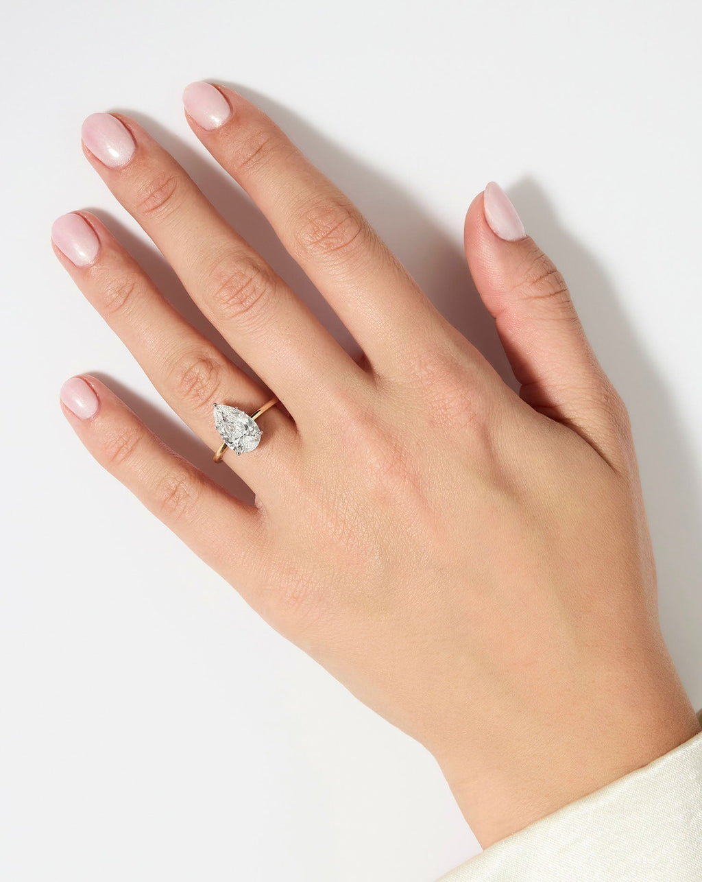 3.27 Pear Lab Diamond in Whisper Thin® Hidden Halo