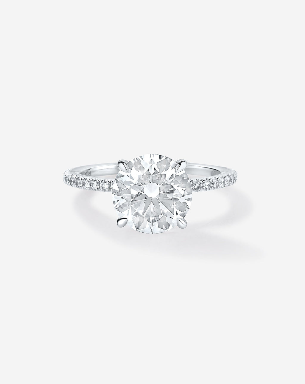 2.01 Round Brilliant Lab Diamond in Whisper Thin® Pavé Hidden Halo