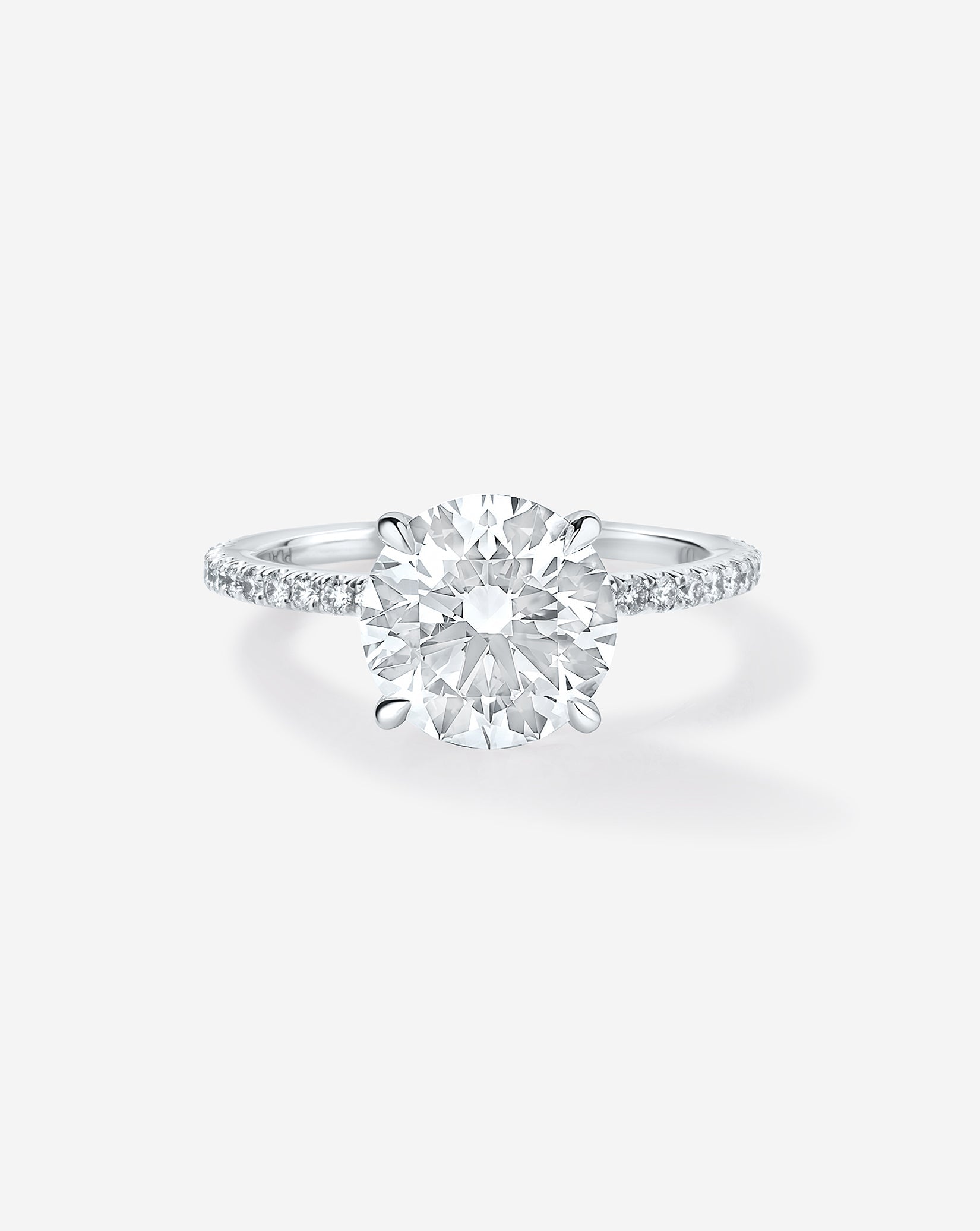 2.01 Round Brilliant Lab Diamond in Whisper Thin® Pavé Hidden Halo