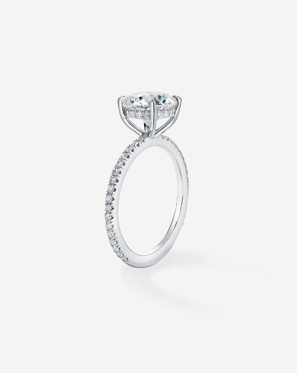 2.01 Round Brilliant Lab Diamond in Whisper Thin® Pavé Hidden Halo