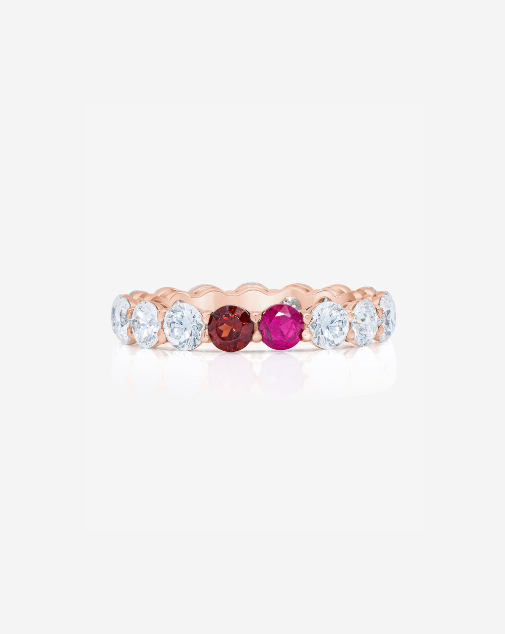 Round Lab Diamond and Birthstone Eternity Band