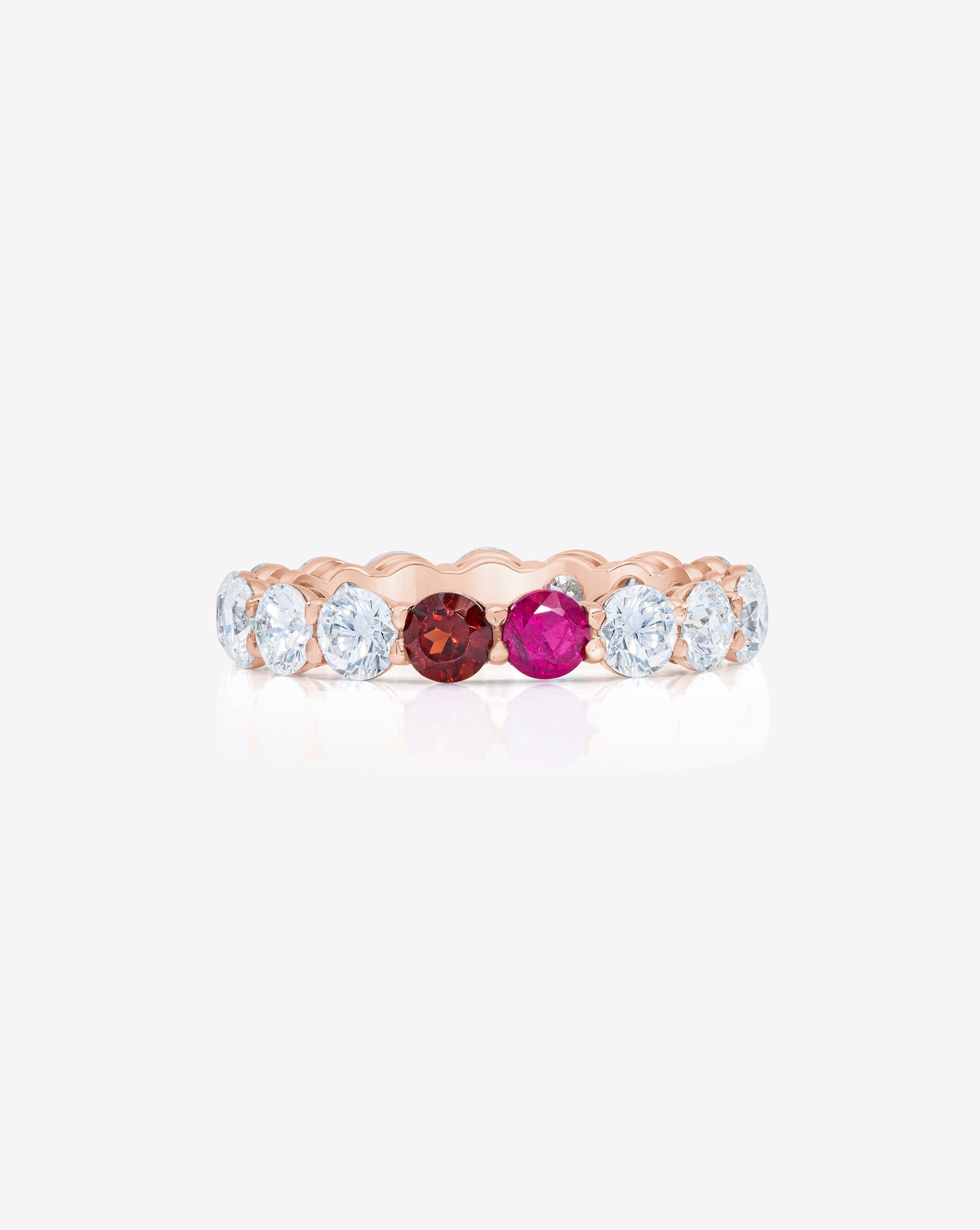 Round Lab Diamond and Birthstone Eternity Band