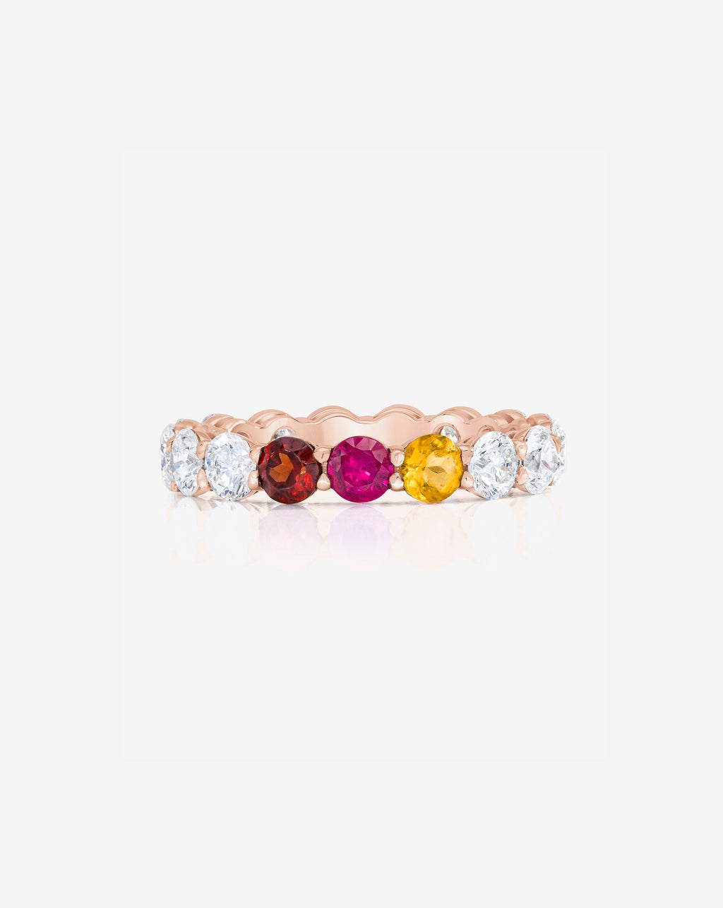 Round Lab Diamond and Birthstone Eternity Band
