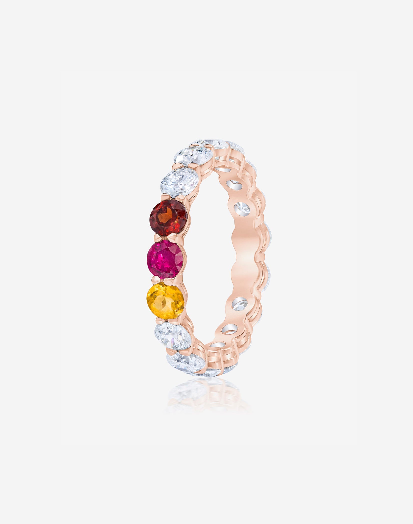 Round Lab Diamond and Birthstone Eternity Band