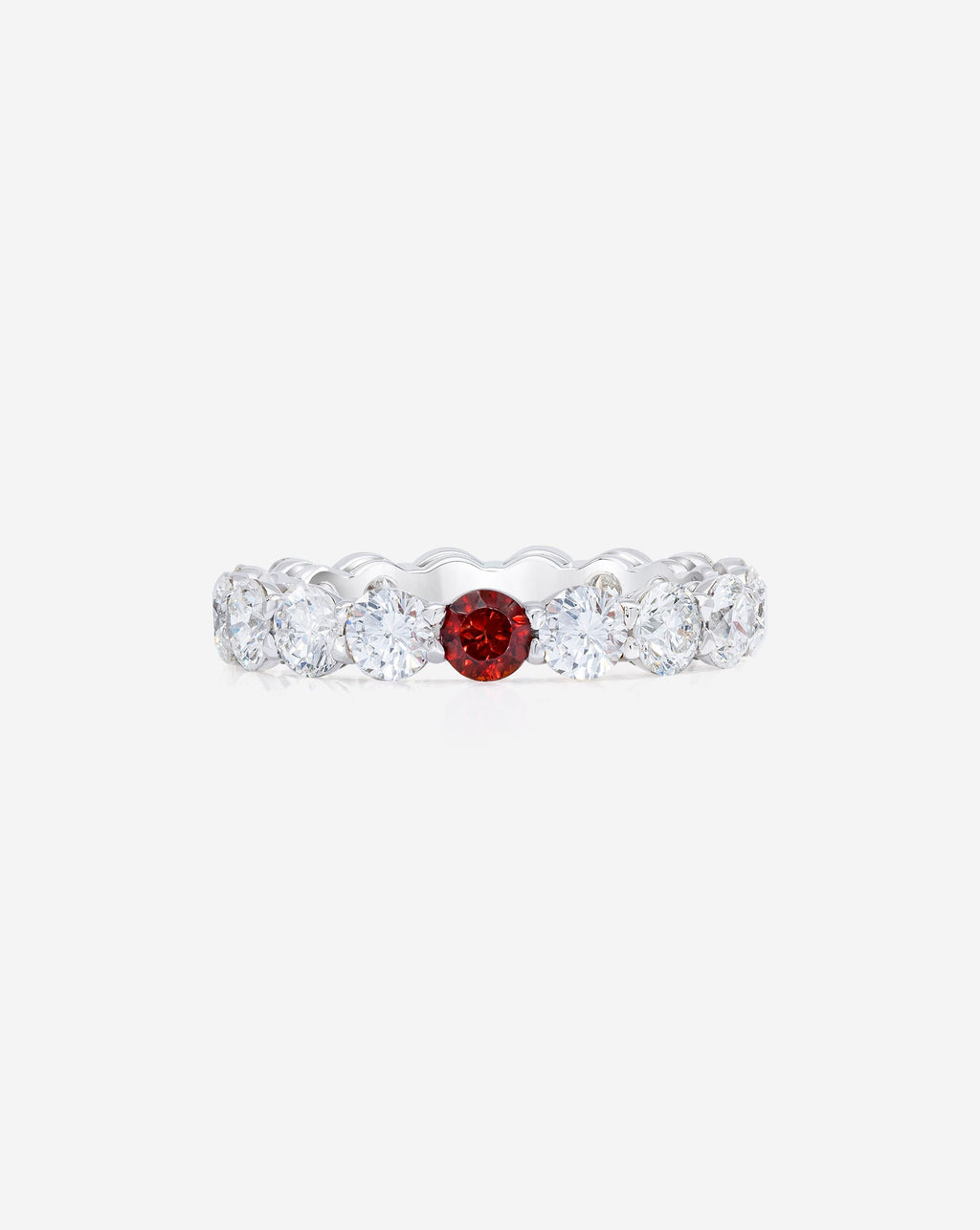 Round Diamond and Birthstone Eternity Band