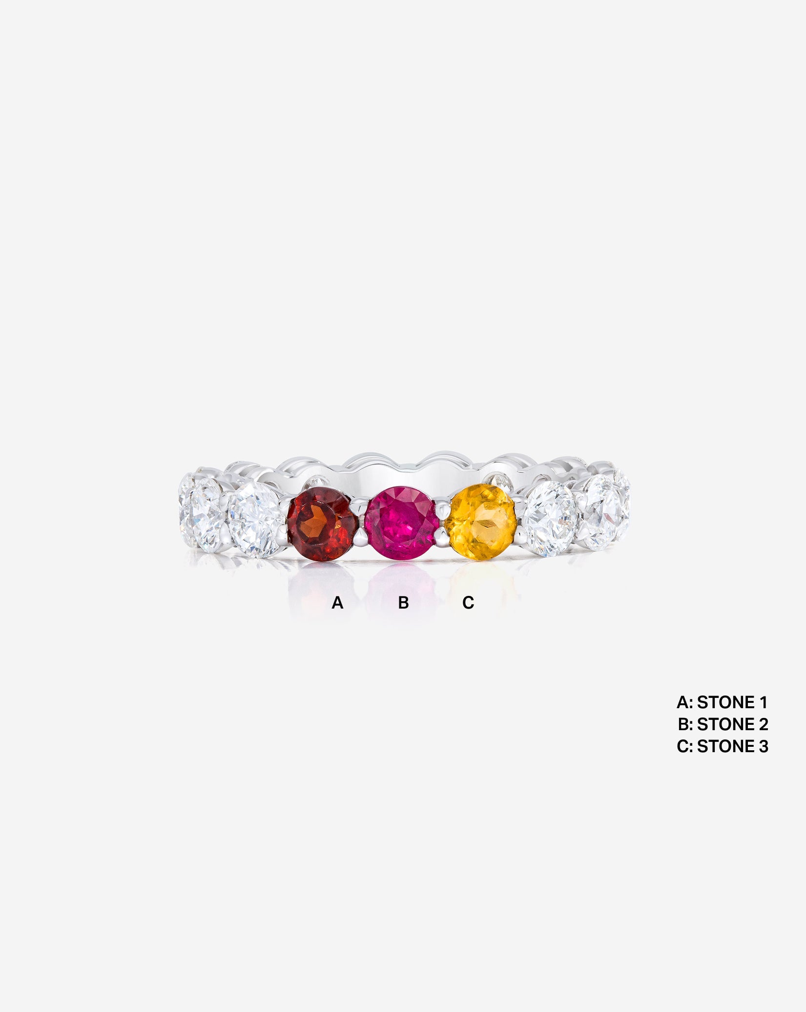 Round Diamond and Birthstone Eternity Band