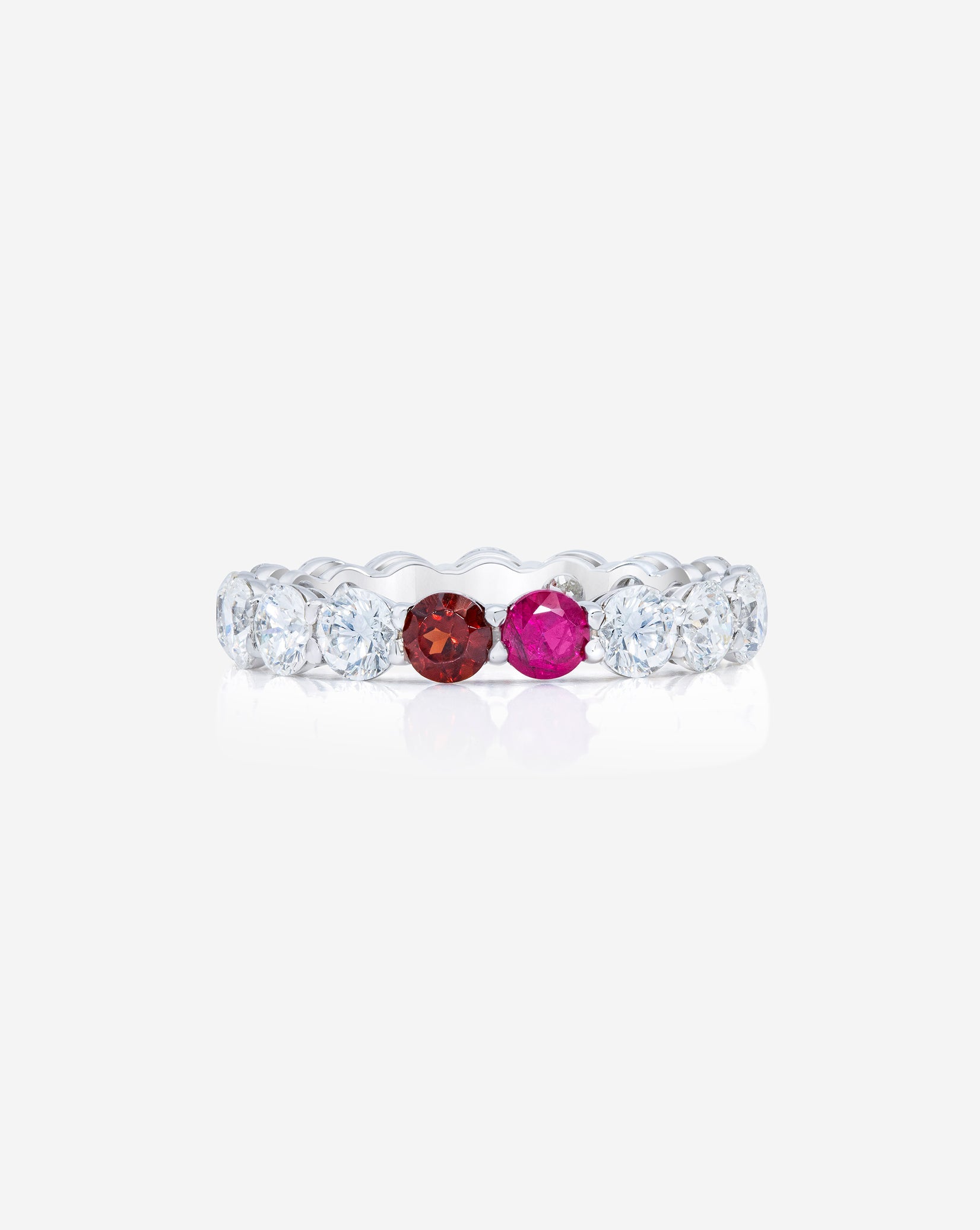 Round Lab Diamond and Birthstone Eternity Band