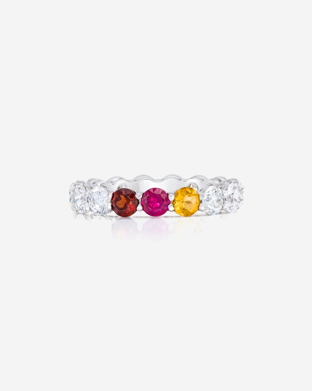 Round Lab Diamond and Birthstone Eternity Band