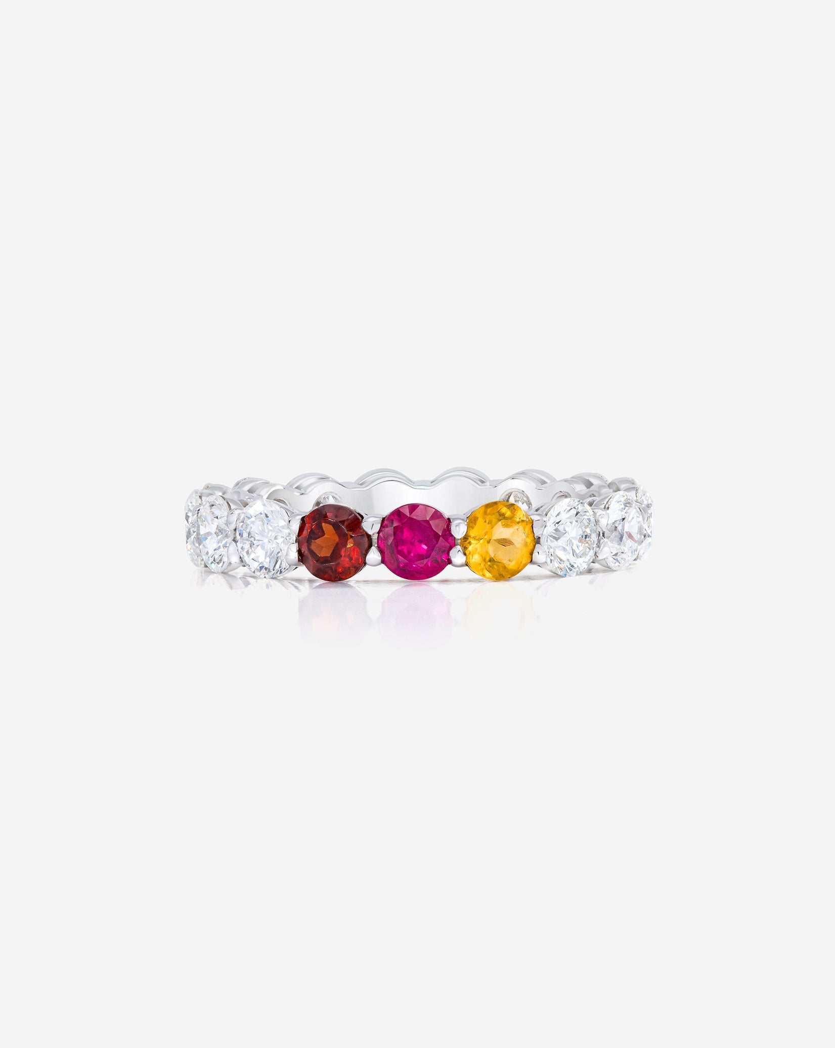 Round Lab Diamond and Birthstone Eternity Band