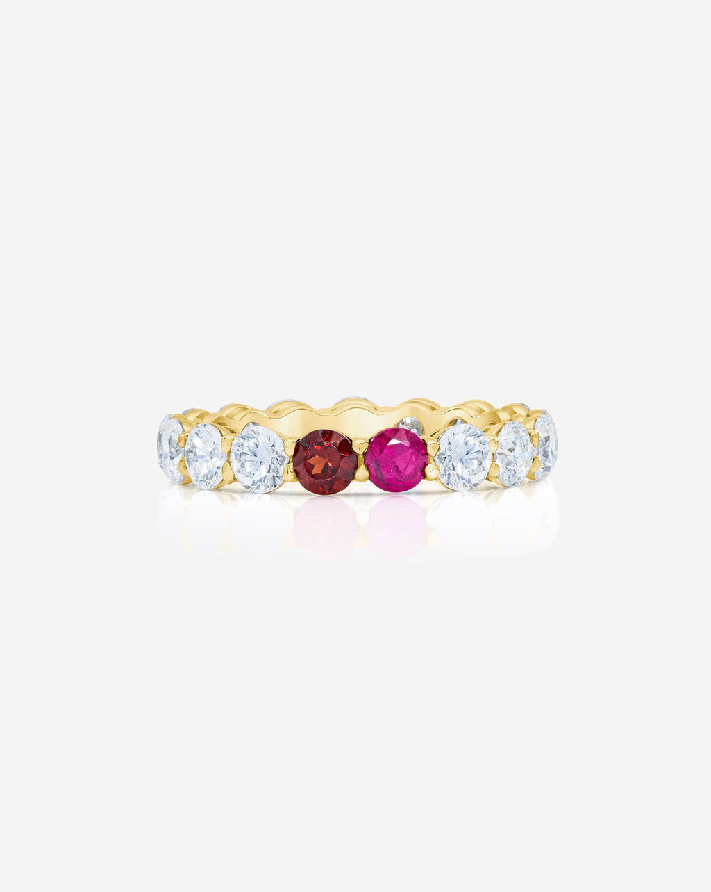 Round Lab Diamond and Birthstone Eternity Band