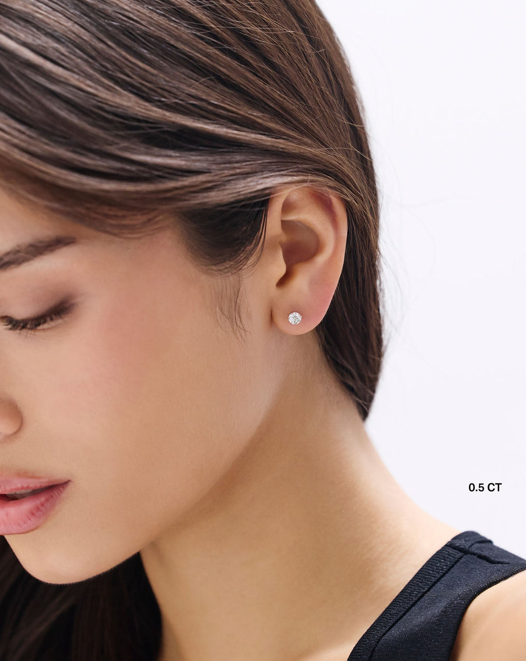 Round Lab Diamond Studs
