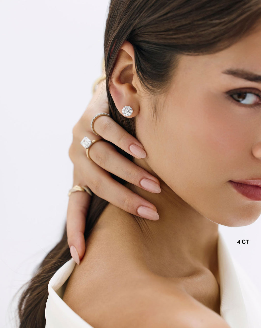 Round Lab Diamond Studs
