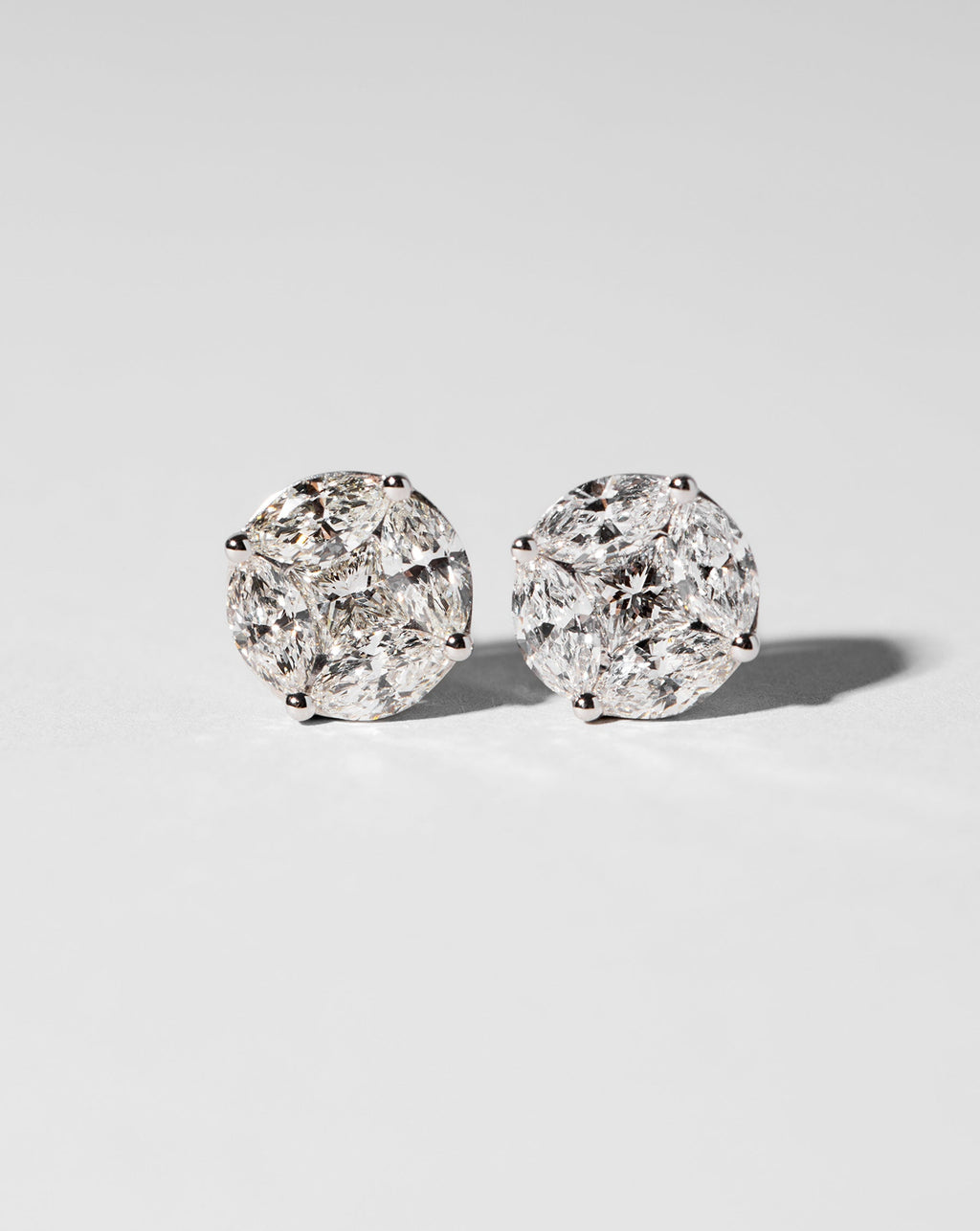 Round Illusion Diamond Studs