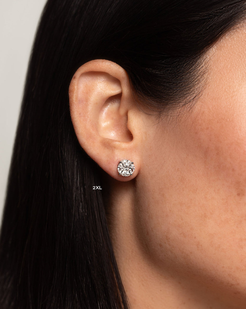 Round Illusion Diamond Studs